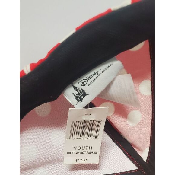 Disneyland Minnie Mouse Ball Cap Polka Dot Bow Hat Youth Disney Parks Authentic - Picture 9 of 11